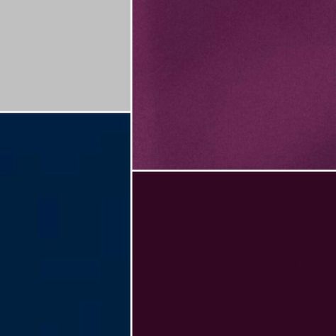 The final colors!! Sangria, aubergine,  navy & silver! Wedding Colors Schemes Fall, Sangria Wedding Colors, Wedding Colors Ideas, Wedding Colors Schemes, Bathroom Designs Ideas, September Wedding Colors, Navy Color Palette, Latest Bathroom Designs, Fall Wedding Color Schemes