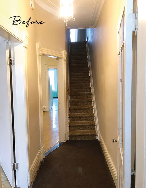 Before & After: A Dated Victorian Home Gets A Radical Renovation - House & Home Victorian Terrace Entryway, Victorian Home Entryway, Edwardian Entryway, Modern Victorian Entryway, Townhouse Entryway, Victorian Entryway, Victorian Home Renovation, Reno House, Modern Victorian Homes