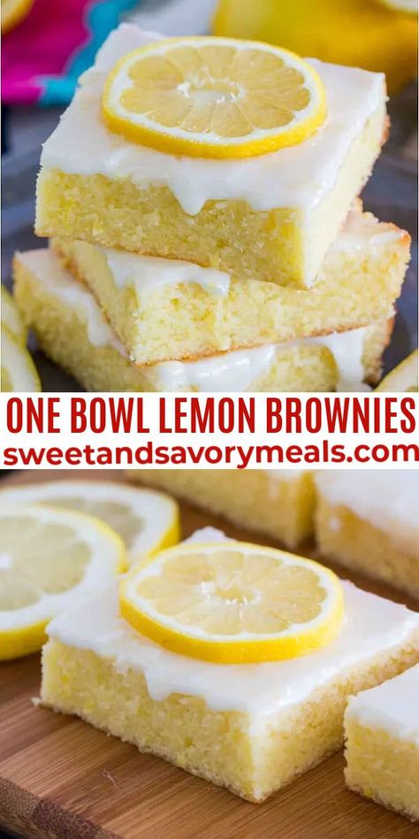 Fresh Lemon Recipes, Lemon Brownies, Savory Meals, Lemon Drink, Lemon Dessert Recipes, Dessert Simple, Dessert Aux Fruits, Lemon Glaze, Lemon Flavor