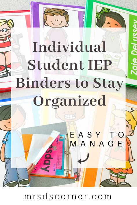 Special Education Paraprofessional Binder, Iep Student Binder, Iep Goal Bank Special Education, Kindergarten Iep Goals, Student Iep Binders, Iep Data Binder, Iep Binder Organization, Tracking Iep Goals, Sped Resource Room