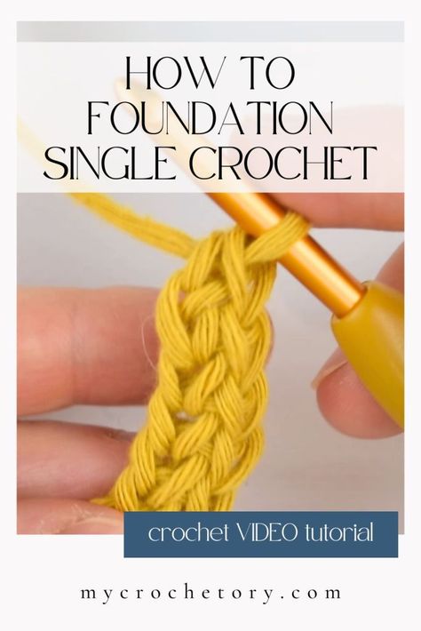 How to Foundation single crochet (Fsc) - MyCrochetory Foundationless Single Crochet, Foundation Sc Crochet, Single Foundation Crochet, Foundation Single Crochet How To, Single Crochet Foundation Stitch, Crochet Foundation Single Crochet, Foundation Crochet Stitch, Foundation Single Crochet Tutorial, Crochet Learning Step By Step