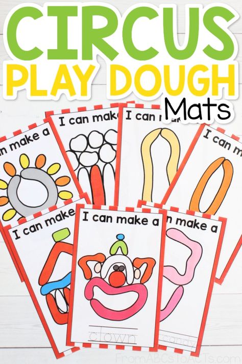 Step right up and join the fun! Add a fine motor skills workout and sensory play to your circus preschool theme with these circus playdough mats! Circus Preschool Theme, Carnival Preschool Theme, Circus Theme Preschool Activities, Easy Fine Motor Activities, Circus Preschool, Circus Crafts Preschool, Circus Week, Preschool Circus, Circus Activities