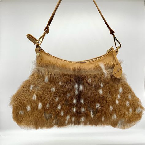 Excited to share this item from my #etsy shop: Axis Deer Skin with Fur and Leather Medium Handbag Luxury Sheepskin Shoulder Bag For Women, Luxury Sheepskin Shoulder Bag For Everyday, Axis Deer, Vintage Designer Bags, Cowhide Bag, Vintage Black Glamour, Latest Bags, Medium Handbags, Fur Bag