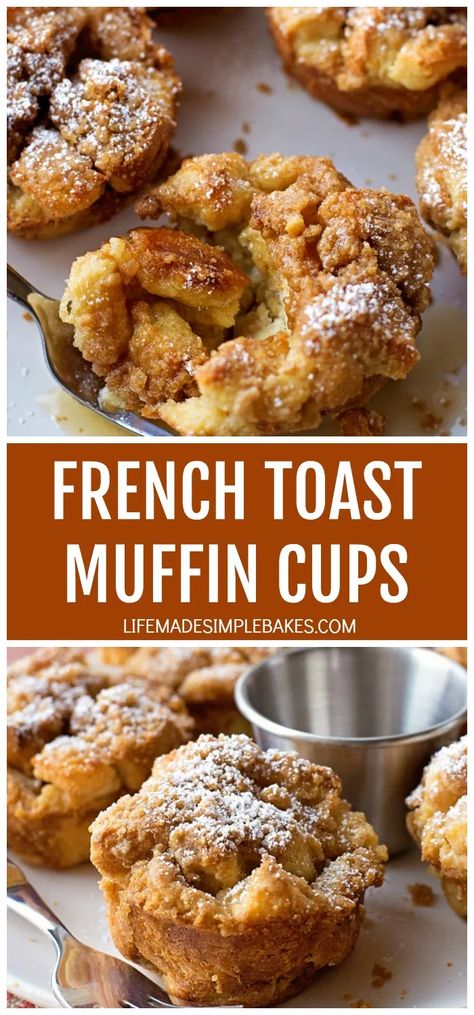 French Toast Muffins Recipe, Easy French Toast Bake, Muffins Pumpkin, Bread French, French Toast Muffins, Vegan French Toast, Overnight French Toast, Cinnamon Streusel, Simple Muffin Recipe