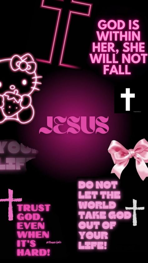 Bible quotes, hello kitty, bows, and the cross Quotes Hello Kitty, Happy Bible Quotes, Iphone Wallpaper Quotes Inspirational, Christian Iphone Wallpaper, Pretty Wallpaper Ipad, Pink Wallpaper Hello Kitty, Cute Bibles, Christian Quotes Wallpaper, Wallpaper Iphone Love