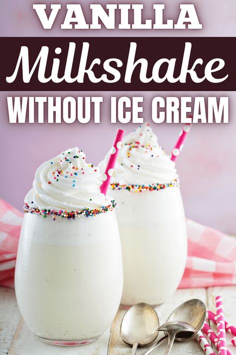 Healthy Vanilla Milkshake, Vanilla Milk Shake, Milkshakes Recipes Without Ice Cream, Milk Shake Recipes Without Ice Cream, How To Make Milkshake Without Ice Cream, Diy Milkshake Without Ice Cream, Homemade Smoothies Recipes Easy, Vanilla Milkshake Recipe No Ice Cream, Milkshake Recipe No Ice Cream