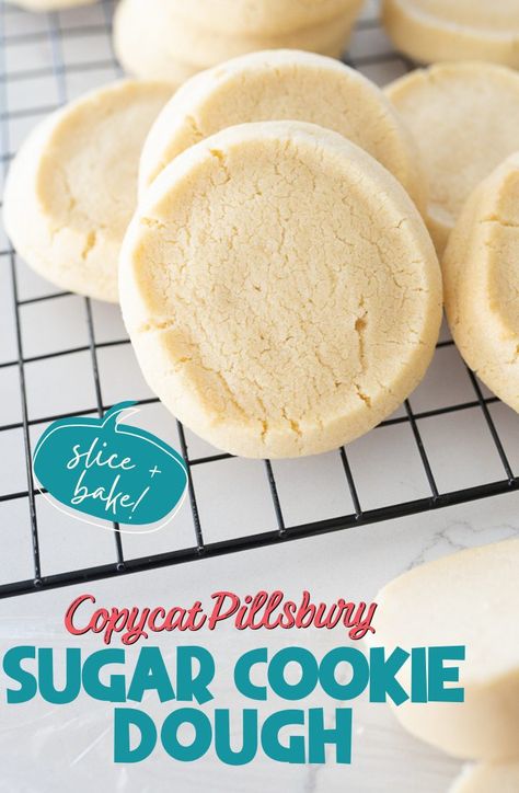 Diy Pillsbury Halloween Cookies, Cookie Dough Refrigerated, Pillsbury Holiday Cookies Recipe, Philsbury Christmas Sugar Cookies, Sugar Dough Recipe, Copycat Pillsbury Halloween Cookies, Homemade Pillsbury Cookies, Chewy Cutout Sugar Cookies, Copycat Pillsbury Sugar Cookie Dough