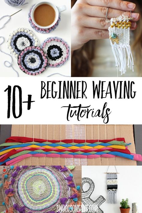 10+ weaving tutorials for beginners - check out these free weaving crafts with step by step instructions, perfect beginner weaving projects. #weaving Beginner Weaving, Mini Loom, Weaving Loom Diy, Weaving Loom Projects, Handmade Mugs, Beginner Crafts, Weaving Wall Hanging, Rigid Heddle Weaving, Weaving Tutorial