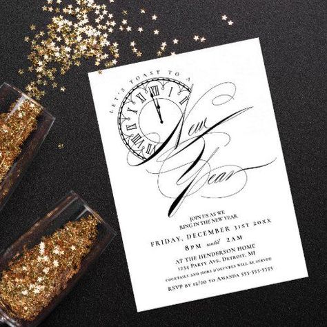 New Years Eve Invitation, Nye Celebration, New Years Eve Invitations, Invitations Ideas, Pop Fizz Clink, Nye Wedding, New Years Eve Weddings, New Year's Eve Party, Nye Party