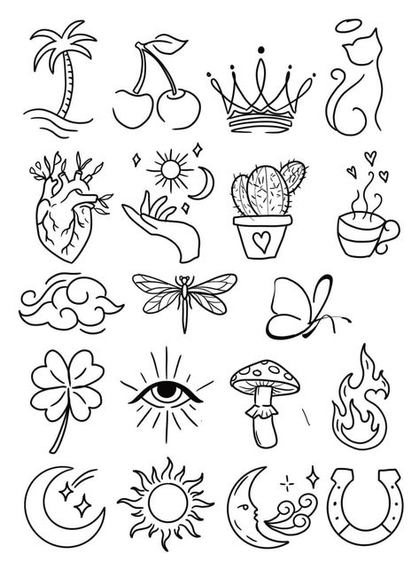 Easy Tattoo Stencil Outline, Flash Ideas, Beginner Tattoos, Mommy Tattoos, Small Pretty Tattoos, Simple Tattoo Designs, Flash Tattoo Designs, Small Tattoos Simple, Tattoo Flash Sheet