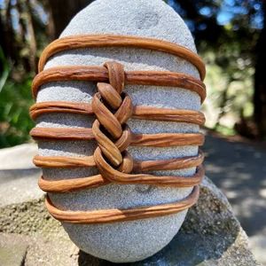 Achievement Stone - XL, Zen Rock Wrap, Meditation Stone, Kelp Fiber Wrapped Rock Rock Painting Ideas For Garden, Wrapping Rocks, Japanese Basket, Rock Wrapping, Wrapped Rocks, Wrapping Stones, Northern California Coast, Zen Rock, Rock Hunting