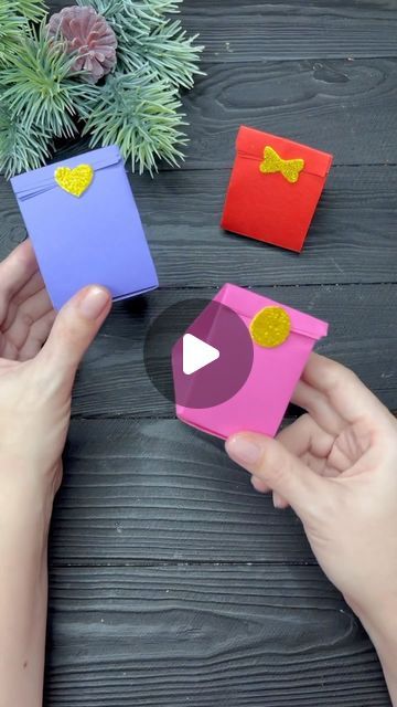 Origami Studio DIY 💥 Paper Craft Tutorials 🇺🇦🇨🇦 on Instagram: "How to make Gift Box #papercraft #giftideas #giftbox #surprise #foryou" Diy Paper Packaging Ideas, How To Make Box Of Paper, How To Make A Gift Box Diy Simple, Fold Box Paper, Cute Paper Gift Box Diy, How To Make A Paper Bag Diy, Diy Box With Paper, Gift Paper Wrapping Ideas, Diy Box Making