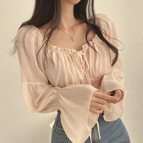 Loose Dress Pattern, Pretty Tops, Spring Knitwear, Clothing Korean, Coquette Outfit, Y2k Aesthetic Fashion, Elegant Snowflake, Korean Clothes, Mini Robes