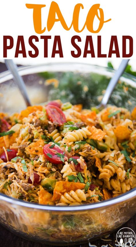 Delicious Pasta Salad, Salad Macaroni, Taco Pasta Salad, Sommer Mad, Resep Pasta, Taco Salad Recipes, Resep Salad, Taco Pasta, Best Pasta Salad