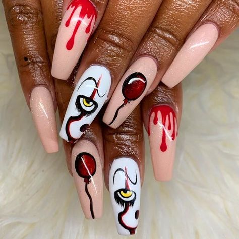 50 Jaw-Dropping Ideas For Halloween Nails To Stand Out Scary Halloween Nails Design, Halloween Acrylic Nails, Cute Halloween Nails, Smink Inspiration, Halloween Nail Designs, Halloween Nail, Halloween Nail Art, Acrylic Nail Designs, Scary Halloween