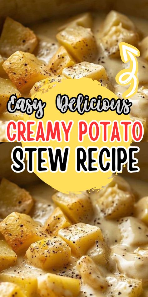 Creamy Potato Stew Potato Noche Recipe, Victorian Stewed Potatoes, Stewed Potatoes Old Fashioned, Creamed Potatoes Old Fashioned, Cubed Potatoes Recipes, Stewed Potatoes Southern, Potato Stew Recipes, Slow Cooker Potato Recipes, Crockpot Potato Recipes