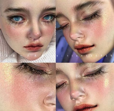 Doll Face Paint, Doll Makeup, Face Characters, Human Poses Reference, Doll Painting, Unique Dolls, Doll Tutorial, Doll Repaint, Fantasy Makeup