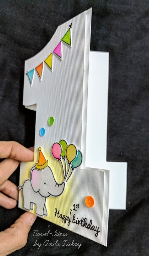 Birthday Cap, Happy Birthday Cards Diy, Old Birthday Cards, I Love Math, Baby Cards Handmade, Idee Cricut, Novel Ideas, First Birthday Cards, Happy 1st Birthday