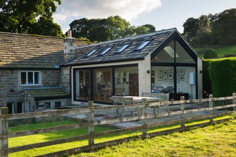 Cabin Extension, Irish Cottage Renovation, Bungalow Extensions, Cottage Extension, Garden Room Extensions, Farmhouse Renovation, Glazed Doors, Contemporary House Exterior, Cottage Renovation