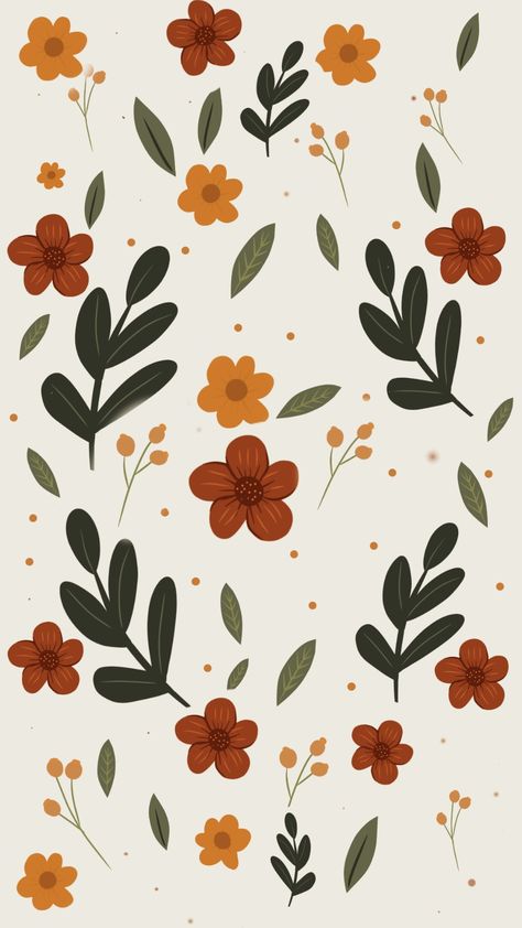 Folk Aesthetic Wallpaper, Boho Fall Pictures, September Asethic Wallpaper, Fall Floral Print, August Iphone Wallpaper Aesthetic, September Iphone Wallpaper Aesthetic, Cute Boho Wallpaper Iphone, Fall Flowers Drawing, Ipad Fall Wallpaper Aesthetic