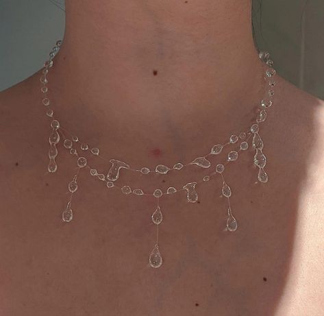 Water Droplet Necklace, Water Droplet Jewelry, Wet Necklace, Drip Necklace, Water Jewelry, Dope Jewelry, Fancy Jewellery, Funky Jewelry, Jewelry Lookbook