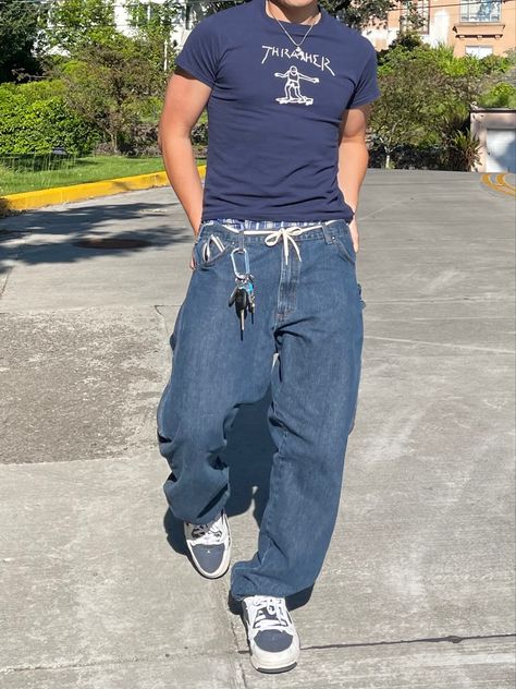 Brat Birthday, Grant Aesthetic, Downtown Boy, Baggy Jeans Outfit, Jeans Outfit Men, Baggy Clothes, Street Style Outfits Men, Street Fashion Men Streetwear, Guys Clothing Styles