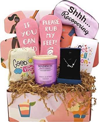 Amazon.com: Get Well Soon Gift Basket for Moms, Sisters, Daughters & Empowered Women. After Surgery Chemo Care Gift, Thinking of You Post Surgery Healing Gift Set. Funny Recovery Gift Box for Patient. : Home & Kitchen Post Op Care Package, Gift Basket For Moms, Get Well Soon Gift Basket, Get Well Baskets, Luxury Gift Basket, Chemo Care, Mom Gift Basket, Gift Baskets For Women, Recovery Gifts