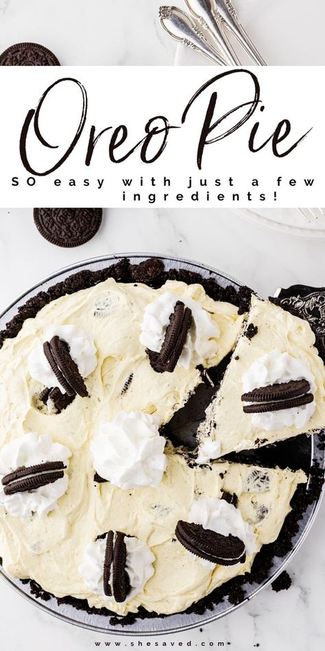 EASY Oreo Pie Easy Oreo Pie No Bake, Oreo Pie Dessert, Oreo Pie Crust Recipe No Bake, Oreo Cookie Pie Crust Recipe, Oreo Crust Pie, Oreo Pie No Bake, Oreo Pie Crust Recipe, Easy Oreo Pie, Cookie Pie Crust Recipe