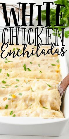 Food Recipes Enchiladas, Enchiladas White Sauce, Chicken Enchiladas White Sauce, Mexican Food Recipes Enchiladas, Chili Easy, Easy Chicken Enchilada Recipe, Chicken And Cheese, White Chicken Enchiladas, White Sauce Recipes