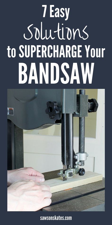 A bandsaw is a handy tool when building DIY projects. Looking for ideas to make the most of your band saw? Here are 7 tips and tricks that will supercharge your bandsaw! #diy #diytips #bandsaw #woodworking #woodworkingtips #woodworkingtools #diywoodworking Ban Saw Projects Ideas, Bandsaw Box Ideas, Diy Bandsaw, Garage Hacks, Bandsaw Projects, Band Saws, Advanced Woodworking Plans, Wood Workshop, Workshop Tools