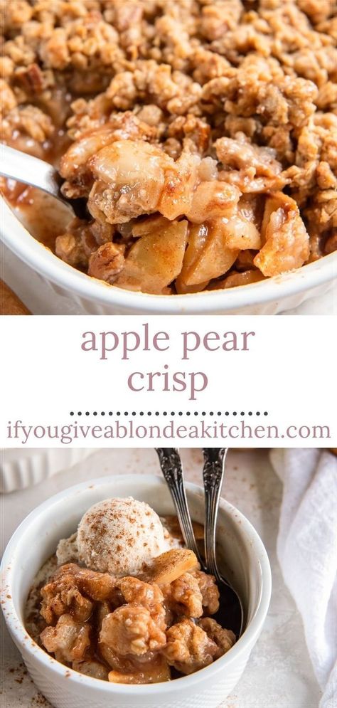 Pear Crisp Recipe, Healthy Fall Breakfast, Apple Pear Crisp, Best Apple Desserts, Best Apples For Baking, Crisp Topping, Pear Crisp, Pear Crumble, Fall Fruit