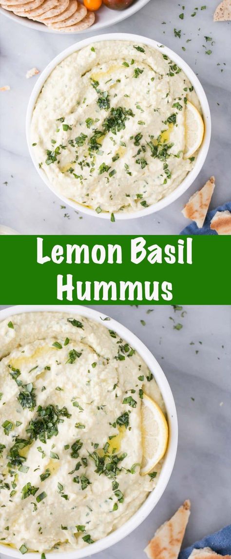 Lemon Hummus Recipe, Basil Hummus, The Best Hummus, Best Hummus Recipe, Best Hummus, Lemon Hummus, Recipe With Lemon, Hummus Recipe Homemade, Basil Recipes