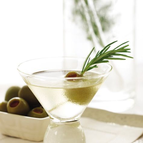 Rosemary Martinis Rosemary Martini, Stemless Martini Glasses, Gin Martini, Olive Brine, Cocktail Pitcher, Olive Jar, Classic Martini, Dry Vermouth, Martini Recipes