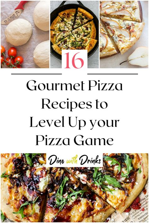 Collage of 4 gourmet pizza recipes. Cooler Ideas Fraternity, Asian Pizza, Unique Pizza Toppings, Gourmet Pizza Recipes, Pizza Toppings Combinations, Fancy Pizza, Pizza Gourmet, Pizza Oven Recipes, Unique Pizza