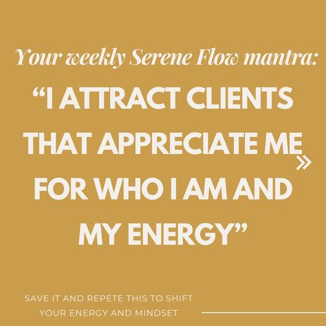 The moment you are working with a new client and it seems that it does not matter what you ask, you get that awkward silence. The client in your chair has no interest in you. The idea of awkwardness is growing within you, and you get the feeling that it will be super hard to please the client sitting in your chair. Just like all relationships in life, not everyone is a good fit for us! Not every client will be the right client for you. This is why this week’s Seren Flow mantra is: I attr... Awkward Silence, Attract Clients, Dream Clients, My Energy, Dream Business, Dream Client, The Client, Marketing Strategy Social Media, Social Media Content