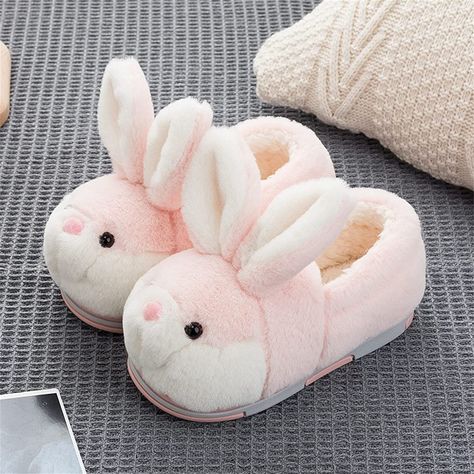 Cute fluffy animal slippers / rabbit slippers for children and adults; non-slip soles Inner Material: Short plush cotton. Sole: Thermoplastic Rubbers Closure: Slip-On Heel Height: 2 centimetres Shoe Width: Medium Rabbit Slippers, Bunny Shoes, Fun Slippers, Fluffy Shoes, Bunny Slippers, Wool Shoes, Animal Slippers, Bunny House, Pink Slippers