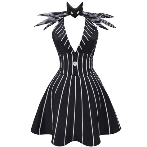 PRICES MAY VARY. Womens Night Before Christmas Jack Costume Dress Stripe Suit Dress with Bowtie Halloween Uniform Dress Design: Zebra striped dress skirt,realistic looking for your cosplay show when you wear this jack costume dress. Package Including: jack dress+bow tie Applicable occasions: This Jack role-playing costume can be paired with the same mask for better results. It can also be worn for daily wear. Perfect for Halloween, Christmas, birthday parties, school performances, carnivals, cos Couple Matching Costumes Halloween, Halloween Costumes Bridgerton, Cute Tie Outfits, Best Women Costumes, Jack Skellington Women’s Costume, The Best Halloween Costumes For Women, Simple Cheap Halloween Costumes, Night Before Christmas Halloween Costume, Halloween Costumes For Mixed Women