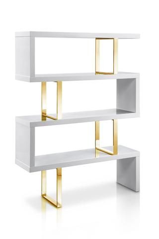 Fabric Storage Solutions, Shelves Home Office, Gold Bookshelf, Contemporary Bookshelf, Sims Furniture, Geometric Bookcase, Room Divider Bookcase, Accent Shelf, Open Floor House Plans