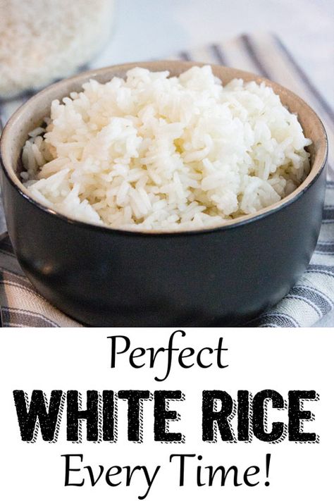 Perfect White Rice on the Stove! every time! So easy!! #whiterice Perfect White Rice, White Rice Recipes, Rice On The Stove, How To Boil Rice, Mom Recipes, Cook Rice, Rice Recipes For Dinner, Perfect Rice, Instant Rice