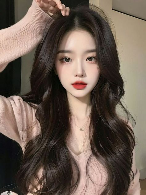 #koreanstyle #fashion #outfit Pop Hairstyles, Makeup Ala Korea, Korean Haircut, Wedding Makeup For Brown Eyes, Goddess Hairstyles, Jena, Korean Hairstyle, Medium Length Hair Cuts