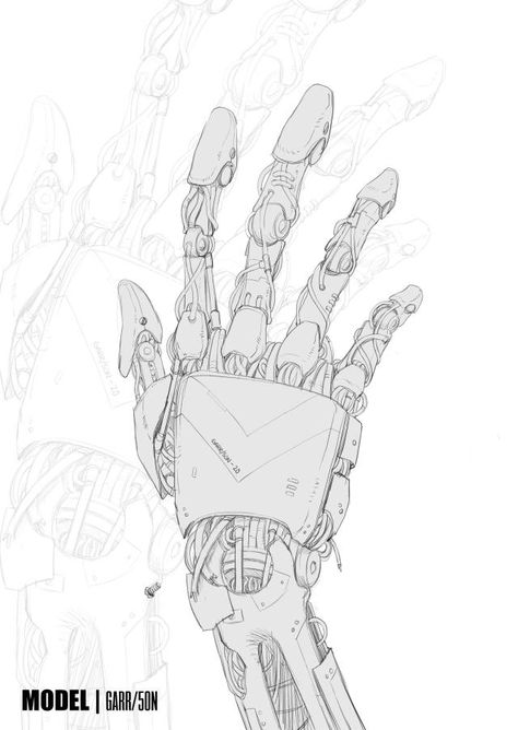 manfrommars2049: Went out of my comfort zone and... - CYBERVERMIN Mecha Hand Reference, Robotic Art Drawing, Prosthetic Hand Drawing, Robot Hand Drawing Reference, Robot Hand Aesthetic, Robot Hand Tattoo Design, Robot Hand Design, Robot Parts Drawing, How To Draw Mechanical Parts