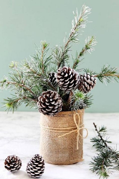 Winter Woods Decor, Christmas Pine Decor, Easy Winter Centerpieces Diy, Winter Table Top Decor, Winter Floral Centerpieces For Table, Christmas Event Table Centerpieces, Easy Winter Table Centerpieces, Winter Woodland Centerpiece, Simple Winter Centerpieces Diy