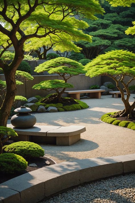 20 Relaxing Japanese Zen Garden Ideas For Your Backyard - Toolz Geek Garden Modern Ideas, Niwaki Garden, Rose Landscaping, Japanese Landscaping, Japanese Backyard, Japanese Trees, Small Garden Landscape Design, Japanese Garden Backyard, Japanese Garden Style