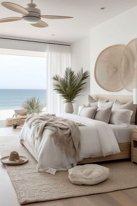 20 Neutral Coastal Bedroom Decor Ideas » Lady Decluttered Neutral Coastal Bedroom, Costal Bedroom, Modern Coastal Bedroom, Bedroom Coastal, Beachy Bedroom, Beach Themed Bedroom, Beach House Bedroom, Modern Coastal Decor, Coastal Bedroom Decorating