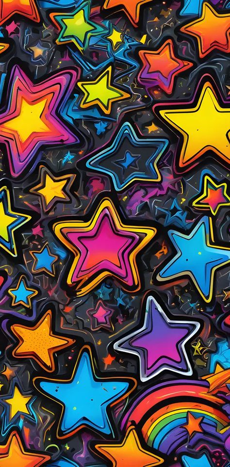 Cute Clowns Wallpaper, Colorful Space Wallpaper, Colorful Stars Aesthetic, Scene Aesthetic Background, Eyestrain Art Background, Clown Backgrounds, Lgbt Background, Nostalgia Aesthetic Wallpaper, Wallpapers Rainbow