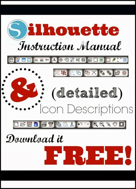 Silhouette Instruction and Users Manual with detailed Studio Icon/Button Descriptions #silhouette #silhouetteamerica #silhouettetutorial www.silhouetteschool.blogspot.com Silhouette Cameo Beginner, Silouette Cameo, Silhouette Cameo 2, Silhouette School Blog, Inkscape Tutorials, Cameo Crafts, Silhouette Cameo Crafts, Silhouette Curio, Silhouette School