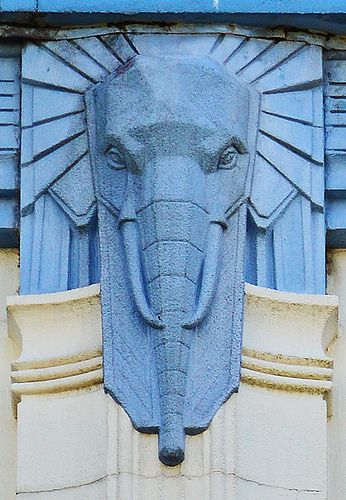 Art Deco elephant - detail | High Street Swansea. On the Art… | Flickr Betting Shop, Swansea Wales, Bull Elephant, Art Deco Artwork, Art Deco Inspiration, Art Deco Illustration, Art Deco Decor, Deco Architecture, Art Deco Sculpture