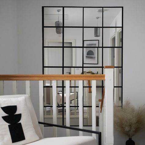 This viral IKEA mirror hack perfectly fakes an expensive-looking heavy mirror – and for less than £50 Mirror In Hallway, Ikea Mirror Wall, Flatpack Furniture, Ikea Mirror Hack, Mirror Hack, Ikea Mirror, House Makeovers, Staircase Wall, Flat Pack Furniture