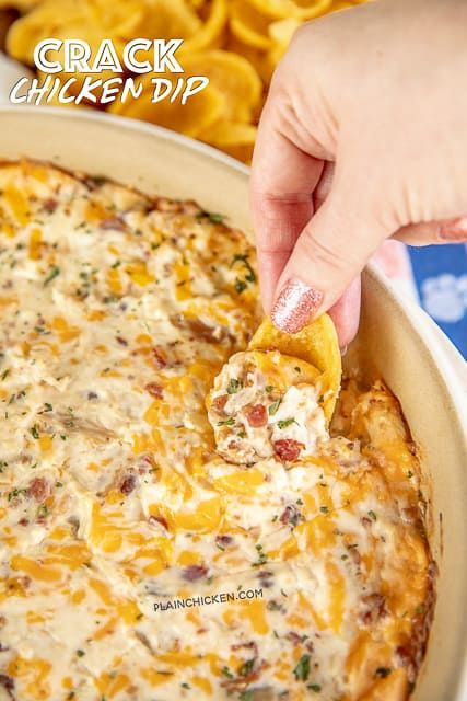 Warm Crack Chicken Dip - Football Friday - Plain Chicken Warm Dip Recipes, Football Friday, Dips Recipes, Chicken Dip Recipe, Delicious Dips, Popper Dip, Castle Christmas, Celery Sticks, Butter Substitute