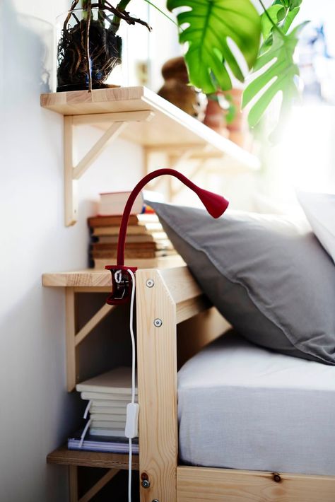 Boost your bedroom storage – IKEA Global Ikea Small Spaces, Narrow Bedroom, Cama Ikea, Malm Bed, Ikea Wall, Small Workspace, Ikea Catalog, Ikea Bed, Bed Shelves